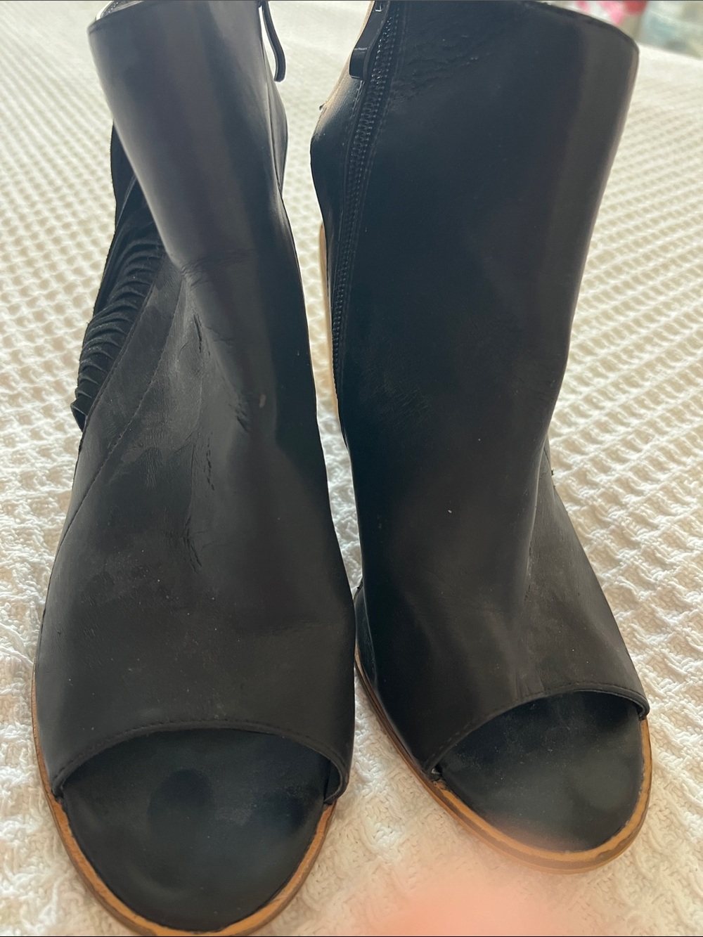 Catherine Malandrino Black Open-Toe Mule Booties